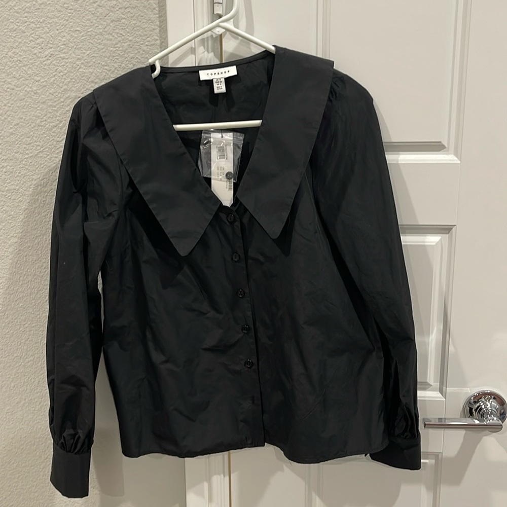 Topshop women’s black size 4 button down